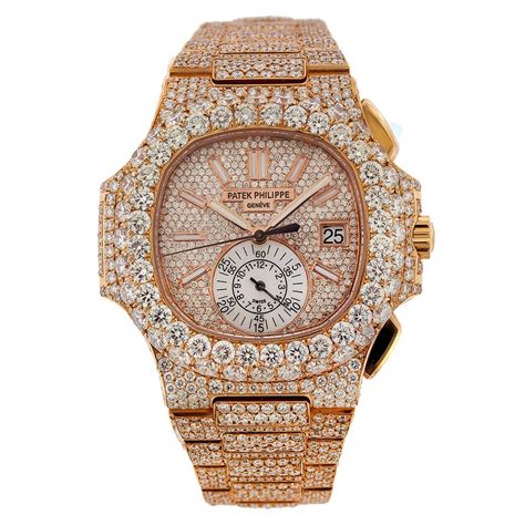 iced out rose gold patek philippe watch|Patek Philippe iced out.